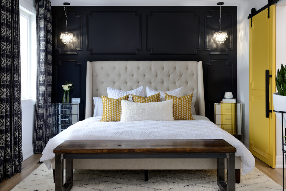 Master Bedroom Yellow Colorful Function-Filled Home Renovation